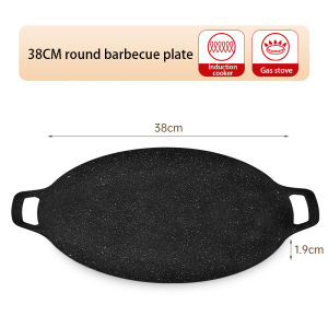 Round Non Stick Barbecue Plate Korean Maifan Stone Grill Pan Apply To Kitchen Cookware Outdoor Camping