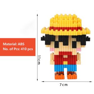 Anime One Piece Monkey D Luffy DIY Diamond Building Nano Block Lego Educational Toys Gift Collectible