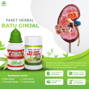 Paket Herbal Galgin Karomah + Gang Jie Premium - Batu Ginjal/Infeksi Saluran Kemih/Kencing Batu - Kapsul Tradisional Herbal Asli De Nature