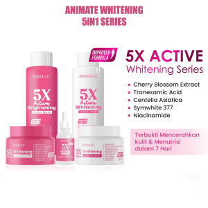 Skincare Animate Whitening 5in1 Series Putih Glowing 5x Aktif Mencerahkan Wajah Kusam Dalam 7 Hari