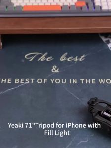 Yeaki 71" Phone TripodTripod for iPhone with Fill Light and Rechargeable RemoteAluminum Selfie Stick Phone Stand Compatible with Cell Phone/Camera/Ring Light/DJI/GoPro