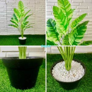 Pohon Artificial Daun Musa Florida X18 Semi Latex Pot Dasar Hitam Pohon Plastik Dekorasi Rumah Dekorasi Ruangan
