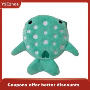 【Y2E2noa】 New Cartoon Plush Shark Purse Zero Wallet Plush Animal Wallet For Kids Zipper Bag Cute Pendant Data Cable Bag Gift