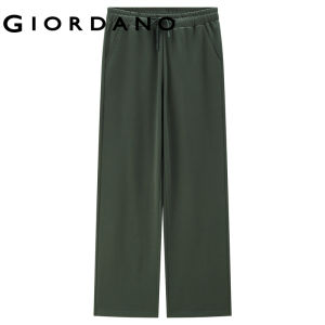 GIORDANO Quần Nữ 100% Cotton Mềm Mịn Dài Thấm Hút Mồ Hôi Cho Đàn Hồi Màu Trơn Đơn Giản Thời Trang Quần Ống Suông Free Shipping 05414457