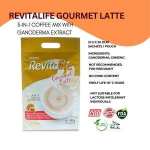 Revitalife Gourmet Latte 3-in-1 Coffee with Ganoderma Extract White Coffee 25g by 20 Sachets