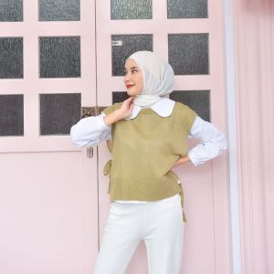 ILLO VEST ROMPI RAJUT TALI POLOS WANITA ANDIN VEST