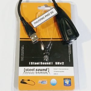 USB âm thanh / USB Sound Card Model 5HV2 Virtual 7.1 channe dây dài 25Cm
