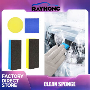 RAYHONG Car Glass Wiping Sponge Wipe off Dirt Household Car Glass Cleaning Multifunctional Waxing Cleaning Tool Auto Waxing Polishing Cleaner Sponge Cleaning Car Accessories