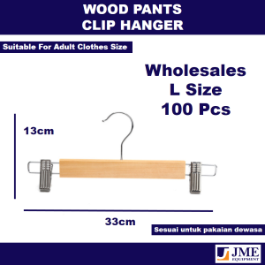JME READY STOCK Wholesales 100pcs Wood hanger Clip Hanger Korean Style Boutique pants hanger