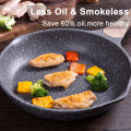 JEETEE Marble Stone Non Stick Frying Pan with Lid Die-cast Cooking Pan, kuali leper tak melekat Suitable for Gas and Induction Stove 20/24/28CM. 