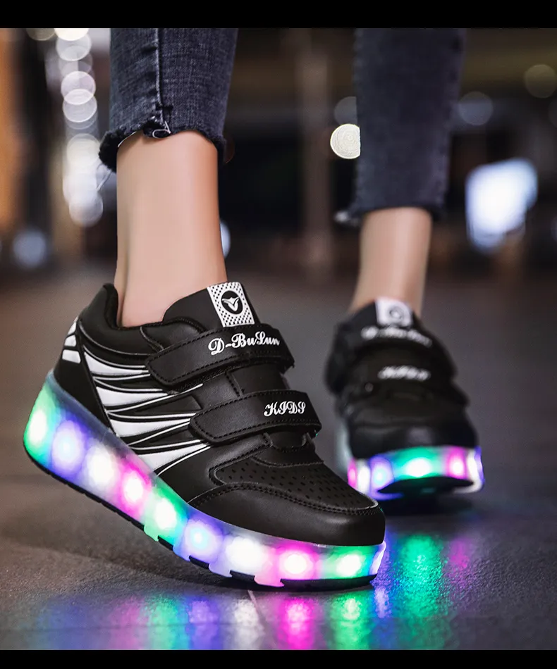 AOYELL Roller Skate Children Two Wheels Heelys Shoes Luminous