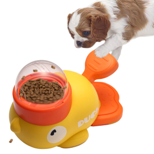 Dog Press Feeding Toy Little Yellow Duck Pet Educational Training Feeder Cat and Dog Interactive Toy