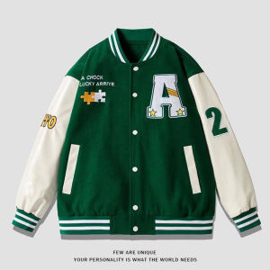 Jaket Jaket Saiz Besar Lelaki Saiz Besar Pakaian Lelaki Korean Bomber Casual Hoodie Loose Basketball Baseball Varsity Baju