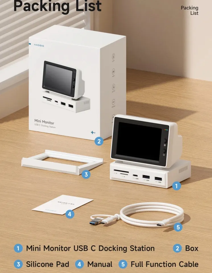 HAGIBIS X86 Mini Monitor 380w 8-in-1 USB-C Docking Station:Sturdy