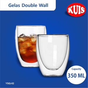 LIVING HOME Gelas Kopi Tahan Panas Gelas Kaca model Unik Gelas Kaca Aesthetic Murah Cangkir Kopi Double Wall Gelas Teh Tahan Panas