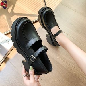#A-27 Size 35-40 Mary Jane Casual Student Shoes Thick Heel For Womens Fashion (Standard Size)
