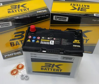3K PMF50 12V.50Ah แบตเตอรี่รถยนต์ ขายดีอันดับ 1 สำหรับรถเก๋ง สินค้าใหม่แกะกล่องใช้งานได้ทันที กำลังสตาร์ทสูง CCA 400A+