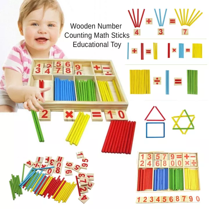 Kids Baby Wooden Toys For Children Counting Sticks Math Toy Kids