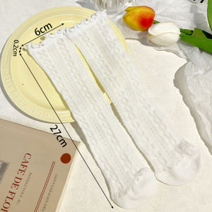 【♡Lovely girls house♡】Ladies Summer Thin White Lace Socks Casual Breathable Mesh JK Socks