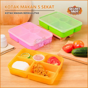 KOTAK MAKAN 5 SEKAT - Food Grade Tahan Panas / Lunch box Anti Tumpah