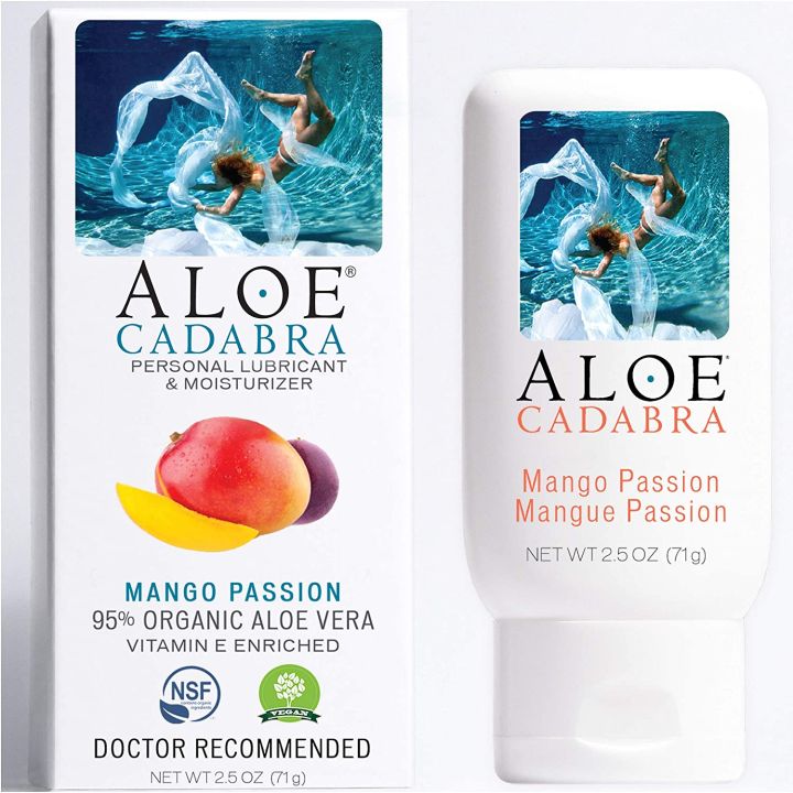 Aloe Cadabra Personal Lubricant & Moisturizer 95% Organic Aloe Vera Mango  Passion Flavored - 2.5 oz. / 71g (NO BOX) Toy Friendly Water Based Lube  Paraben Free & Glycerin Free Lube - Lazada