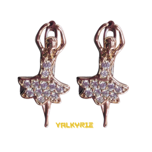 ต่างหูห่วง ต่างหูเพชรล้อม ต่างหูบัลเลต์ ต่างหูทอง Ballet earrings ต่างหูเพชรสวิส CZ แท้ 100% Valkyrie Boutique 💎 ใส่ไม่คัน งานไม่ดำ100% ER-0546