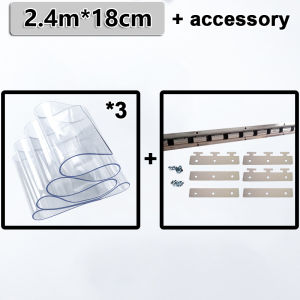 6Pcs-2.4MM thick PVC transparent living room curtain Living room curtain four seasons universal curtain anti-mosquito curtain windscreen commercial curtain air conditioning curtain
