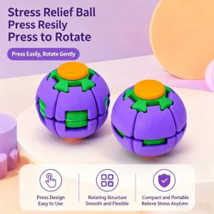 【Ship in 12H】 3D Printed Decompression Spinning Ball Press Rotating Dual Playing Method Fidget Spinner Office Portable Boredom Relieving Decompression Toys