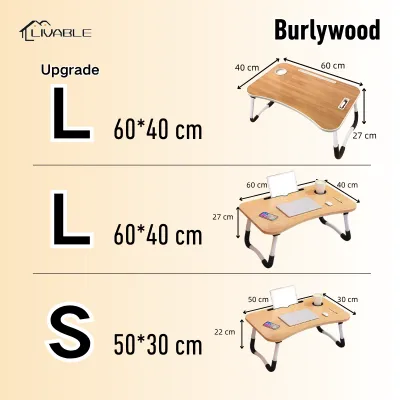 LIVABLE Foldable Laptop Table Heavy Duty Study Table Kids Cartoon Mini Desk Home Office Folding Wood Computer Desks