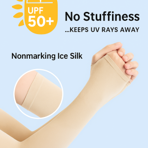 Nonmarking Ice Silk Sleeve UV Arm Sleeves (Summer Outdoor Riding Invisible Sunscreen Gloves)