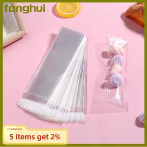 fanghui 100Pcs Clear Self Sealing Long Candy Treat Bags 5x20CM Pretzel Rod Bags Resealable Bag For Packaging Candy Gifts Favors