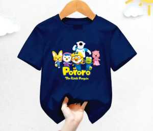 Kaos atasan anak usia 1-12 tahun Pororo Happy lengan pendek
