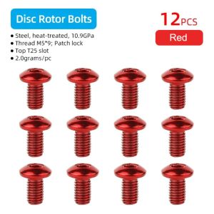 NALANILI M5x9mm Bu lông đĩa phanh xe đạp T25 Torx Vật liệu thép Bu lông thép Chất lượng cao Ốc vít phanh xe đạp đường trường