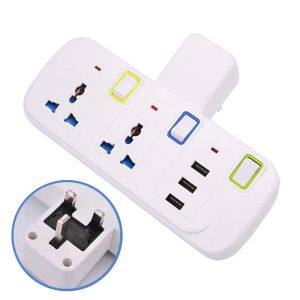 GTRBFDS High-power 4 Way Household Electrical Plug Outlets Power Board Adapter Surge Protector Smart Plug USB Socket