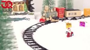 รถไฟฟ้าจำลองรถไฟไอน้ำย้อนยุค ของเล่นรถไฟความเร็วสูงสำหรับเด็ก ชุดของขวัญคริสต์มาส