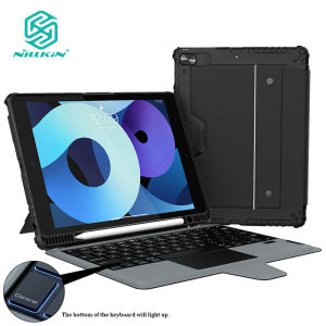 Nillkin 3 in 1 iPad Protective Case for Apple iPad 10.2 2019 / 2020 / 2021 Bluetooth Keyboard Case for iPad 10.2 2019 / 2020 / 2021 Back Cover ( Comes with a bluetooth keyboard Backlit version )