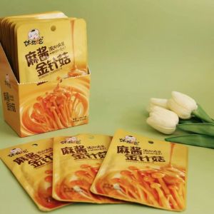 即食麻酱金针菇下饭菜零食 Instant Sesame Sauce Golden Needle Mushrooms Snacks
