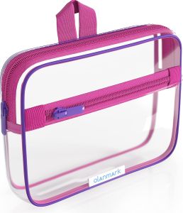 TSA Approved Toiletry Bag 3-1-1 Clear Travel Cosmetic Bag with Handle - Quart Size Bag with Zipper - Carry-on Luggage Clear Toiletry Bag for Liquids - Airport Airline TSA Compliant Bag for Man Women