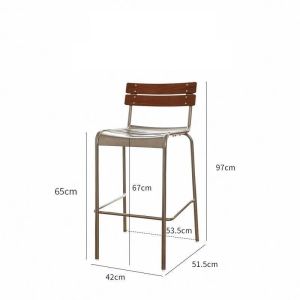 xpkQ Simple Modern Café Chairs Shopcommercial Café Chairs Wrought Iron Solid Wood High Stool Nordic Durable Portable Furniture 9Y3K6