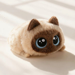 Allieuka Adorable Large-Eye Cat Plush Decor Stress Calming Stuffed Toy Soft Comfort Doll Girl Birthday Gift