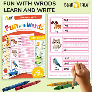 BEAR TALE Kids Alphabet Tracing Worksheet Pen Control Numbers Workbook Pre-school Educational Copy Practice Book