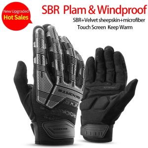 ROCKBROS Cycling Winter Gloves Windproof Touch Screen Non-slip Bike Gloves MTB Full Finger Gloves Bicycle Bike Equipment