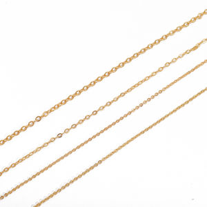 สร้อยข้อมือทองแดงชุบทอง18K ยาว1ม. สำหรับ DIY สายโซ่สำหรับผู้หญิงแว่นกันแดดโซ่สำหรับทำของขวัญเครื่องประดับสำหรับแม่