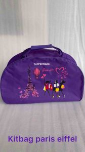 Kitbag Paris Eiffel Tupperware// Tas Travelling// Tas Piknik