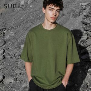 SUB Men Oversized T-Shirt Short Sleeve - Army Green - 610004