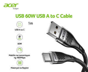 Acer 60W USB A Để USB C Cable 480Mbps Truyền Dữ Liệu Loại C Nhanh Chóng Sạc Nylon dây bện Tương Thích Với Iphone15/16/17 Samsung S24 iPad Máy Tính Xách Tay Và Xe Hơi