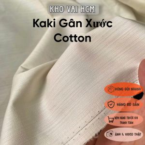 Vải Kaki Gân Xước Cotton Khổ 1m4 - Chất Dày Dặn Cứng Đứng Form Lỗi Dơ - May Quần Đùi Short