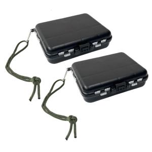 2 cái Móc Gắn Mồi Câu Cá lưu trữ container hai mặt phụ kiện câu cá trường hợp Đồ Câu Cá hộp lưu trữ với Divider