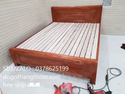 giường ngủ gỗ xoan đào phòng ngủ