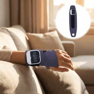 DIMEL 10 Modes Wrist Massager Cordless Rechargeable 29 Levels Hand Massage Protector Breathable Fabric Adjustable Strap EMS Microcurrent Massager Office Use